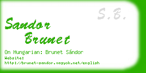 sandor brunet business card